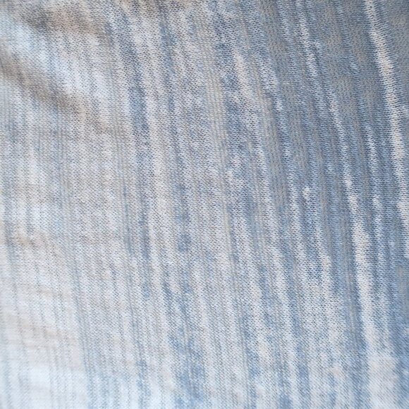 Nic + Zoe Blue White Open Breeze Linen Cotton Ombre Long Sleeve Cardigan Medium - Picture 13 of 14